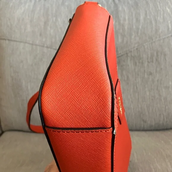 Calvin Klein Vibrant Orange Saffiano Shoulder Bag - Picture 7 of 17